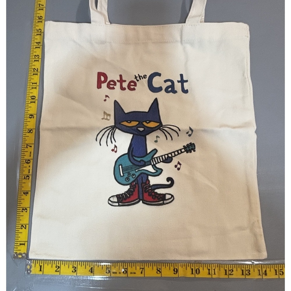 Pete‎ The Cat Reusable Tote Bag Shopping Grocery Travel Kids Book Guitar New